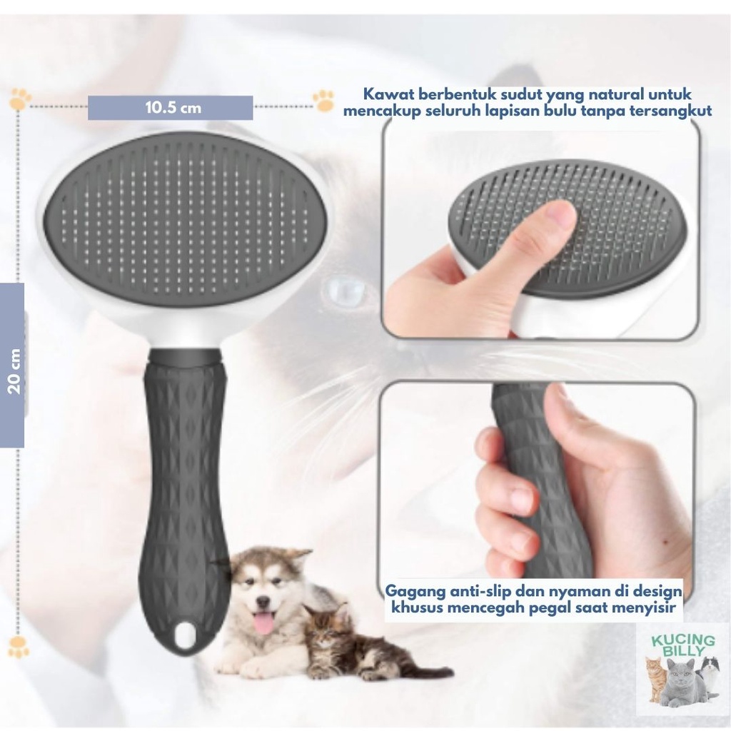 Sisir kucing anjing Hair Pet Brush with Button