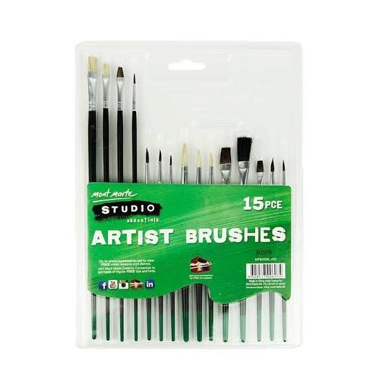 

Mont Marte Studio Essential Paint Brush Set Isi 15Pcs Dijamin Puas