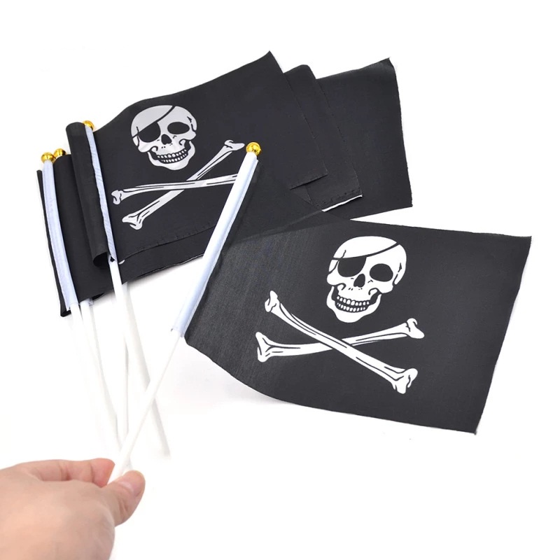 Hand Flag Jolly Roger / bendera kecil tengkorak / car antena flag