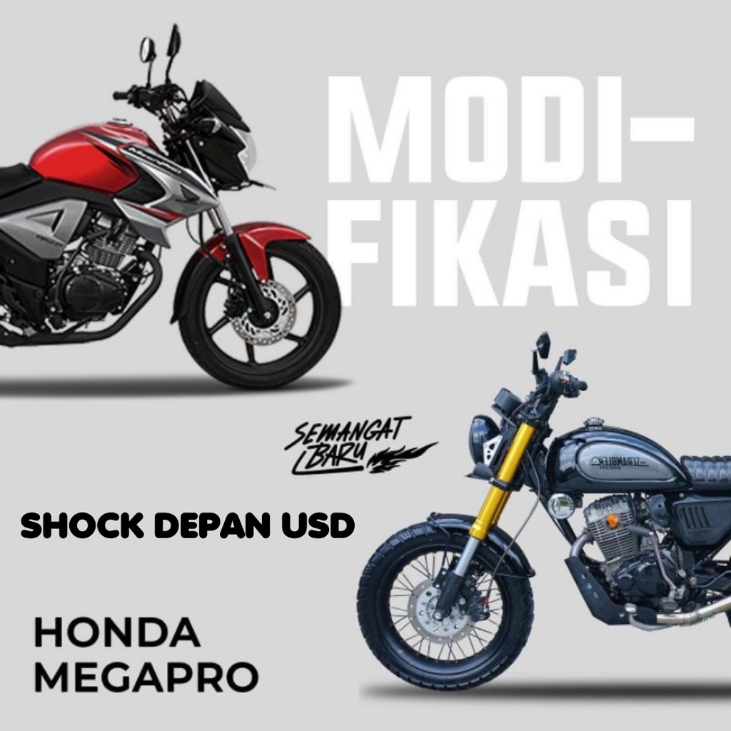 SHOCK UPSIDE DOWN FULL CNC NEW MEGAPRO MONO VERZA CB150R CBR COCOK BUAT JAPSTYLE SCRAMBLER CAFERACER