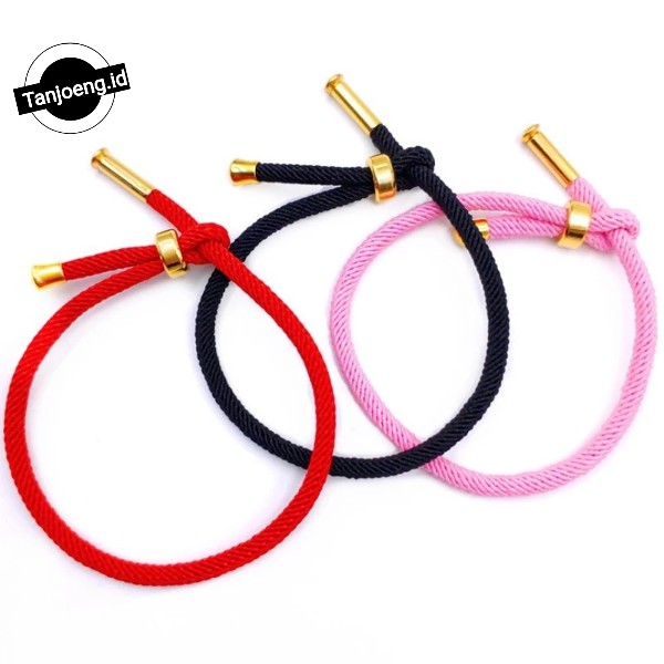 Gelang Tali Serut Pandora Adjustable Untuk Charm Liontin Mainan Emas Hongkong