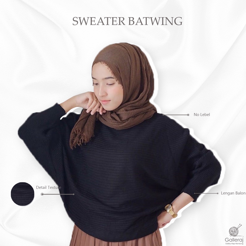 BLOUSE BAJU RAJUT BATWING | ATASAN WANITA MODEL KELELAWAR | lasperal fashion wanita pakaian wanita BY GALLERAJ.ID