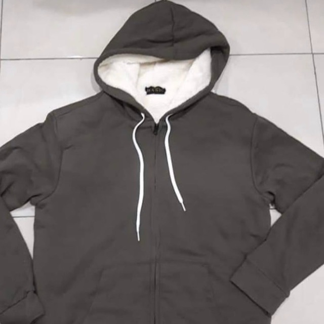 jaket hoodie sweater pria tebal bulu salju luar negeri gunung dingin wanita domba