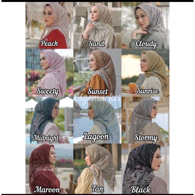 RESTOCK ORIGINAL The Wave Series Buttonscarves READY voal reguler