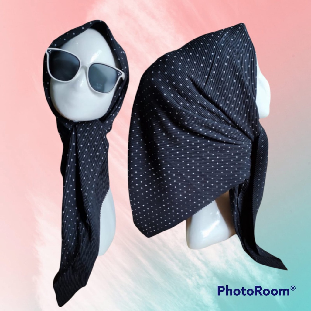 SEGI EMPAT PLISKET PREMIUM/ HIJAB PLISKET POLKADOT AZZARA