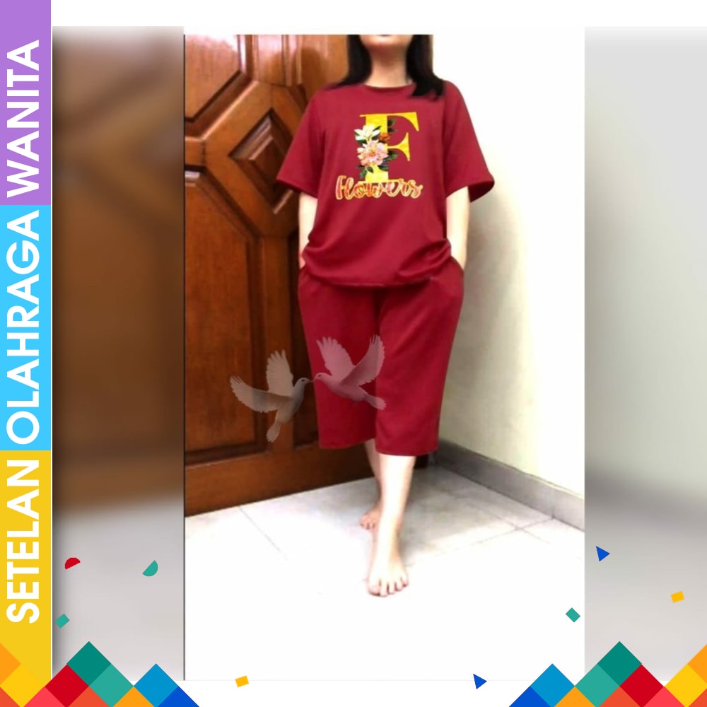 Setelan senam muslim premium bahan squba navy lis putih Baju senam olahraga fitness zumba aerobik