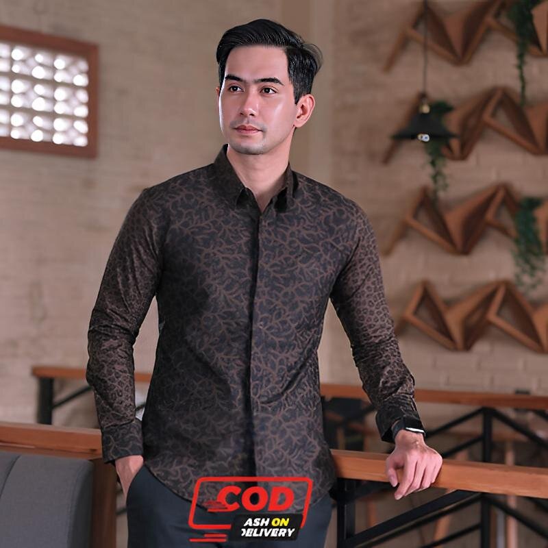 ( COD ) Gratis Ongkir Batik Pria Lengan Panjang/Kemeja Pria /Baju Kemeja Pria/Baju Batik Pria/Modere