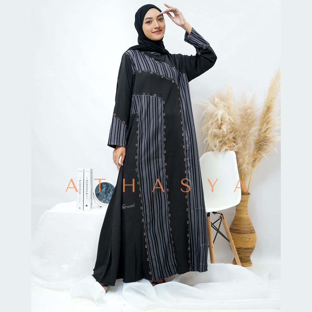 Baju Gamis Wanita Abaya Hitam Turkey Hikmat Jetblack Viscose