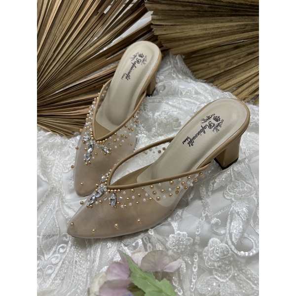 Rafaizoutfit sepatu naila nude heels sepatu pesta sepatu wanita tinggi 7cm tahu