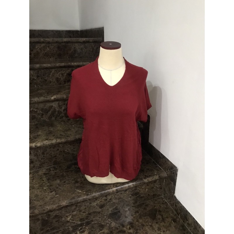 atasan cardi merah kombinasi syphon