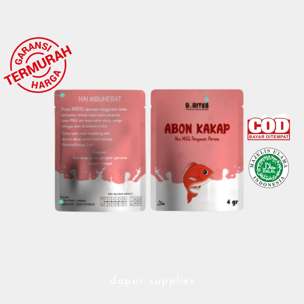 Abon Ikan Kakap Abon Mpasi Bayi 4gr / Abon Ikan Kakap Sachet Sehat Tanpa Pengawet / Abon Bayi Non MSG