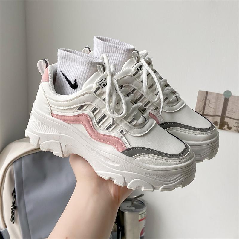 [GROSIR][COD] SEVEN_DAY SEPATU SNEAKERS WANITA KOREA IMPORT SPORT SHOES PINK H-207