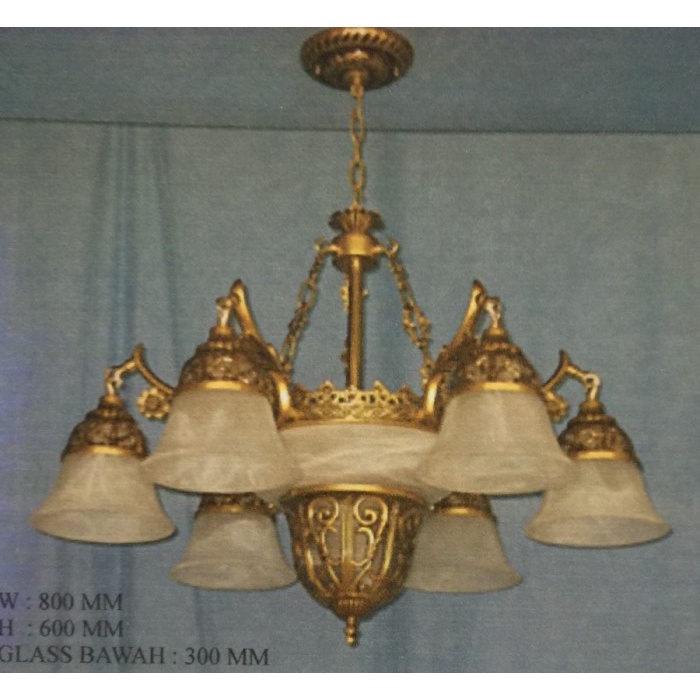 LAMPU GANTUNG HIAS KLASIK ANTIK 9 LAMPU AB
