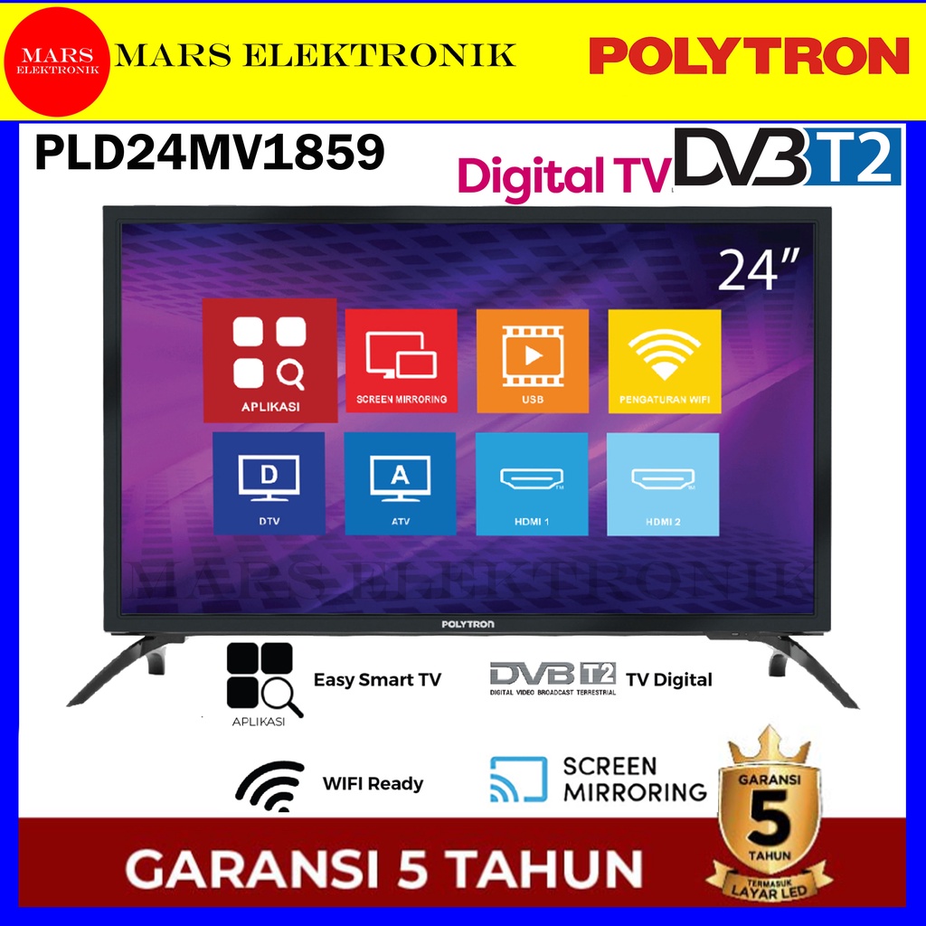 TV LED POLYTRON PLD24MV1859 - 24 INCI - SMART DIGITAL - TV POLYTRON PLD 24 MV 1859