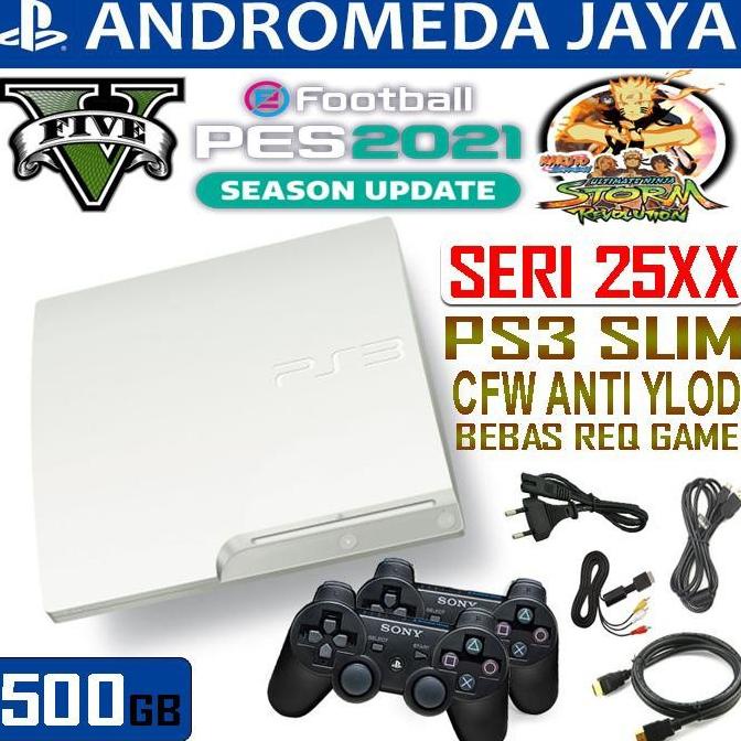 PS3 Slim 500 GB CFW Seri 2500 PUTIH