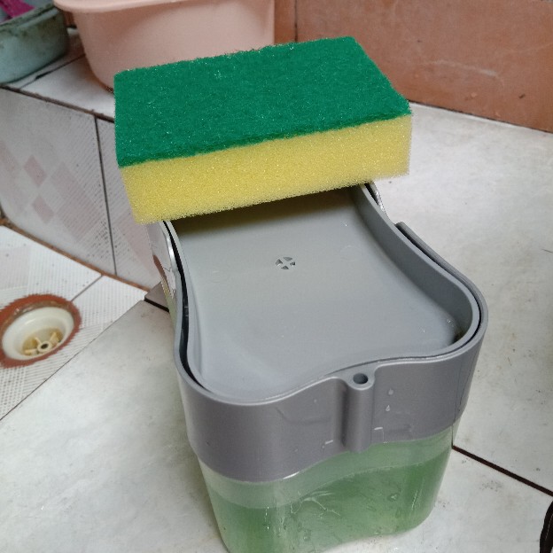 Dispenser Sabun Cuci Piring Tempat Sabun Wastafel Cuci Piring Plus Sponge