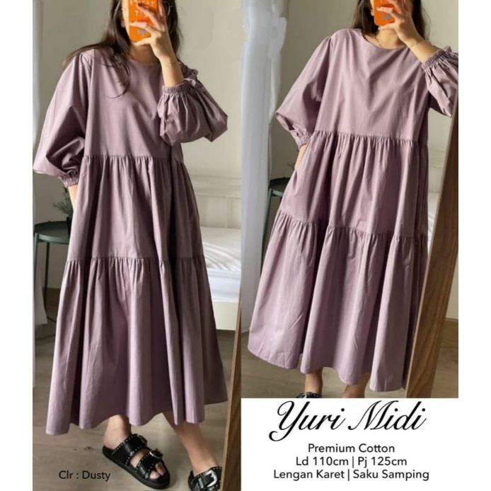 TUNIK KOREAN STYLE | Tunik zanza /midi Korea / Polos Lengan Karet | Wiza tunik restoc Cod  Request s