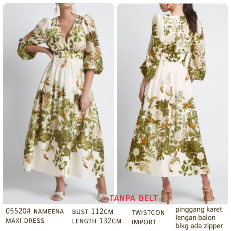 MDLV ~ 05520# Nameena Maxi Dress Premium Dress Summer Fashion Import