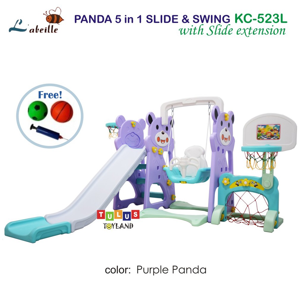 Perosotan Labeille Panda 5 in 1 Slide Swing with Extension Mainan Seluncuran Ayunan Anak 5in1