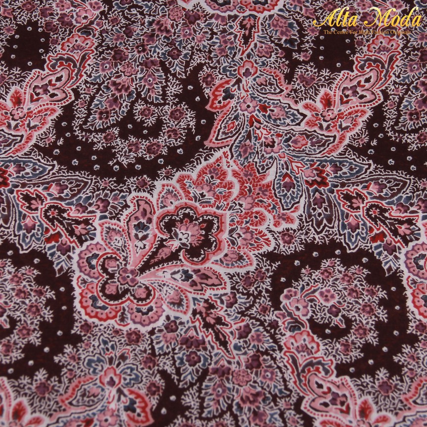 

Alta Moda Katun Voile Voal Maroon Motif Retro Putih (1M)