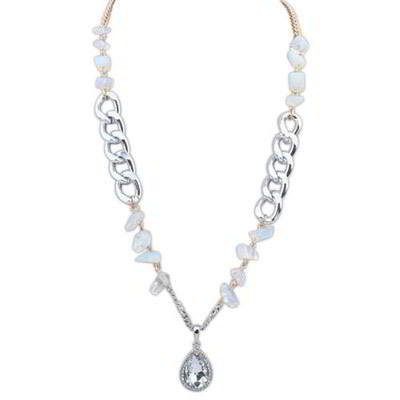 Best Seller Etsy Gemstone Decorated Waterdrop Shape Pendant Design White