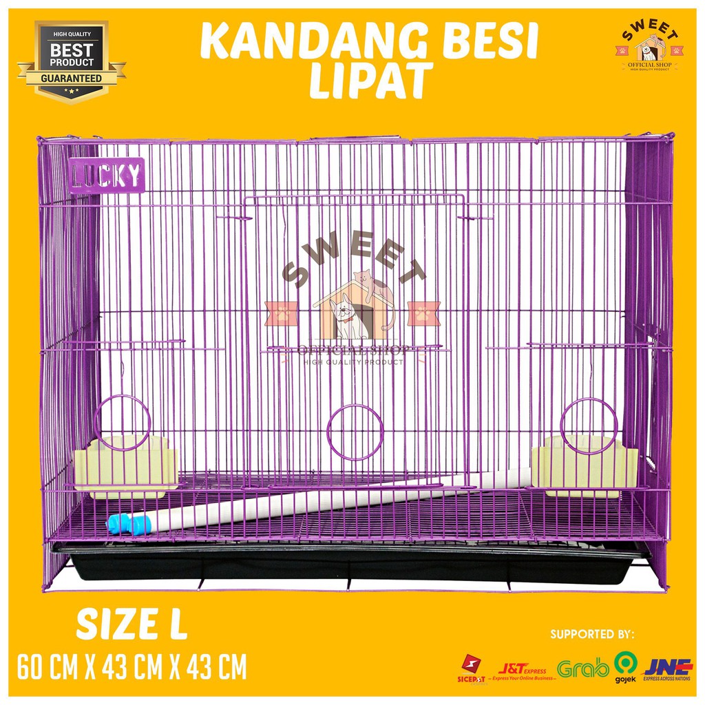 KANDANG KUCING SIZE L 60x43x43 MEREK LUCKY/SWEET - BESI LIPAT IMPORT HIGH QUALITY  - BEST PET CAGE-5