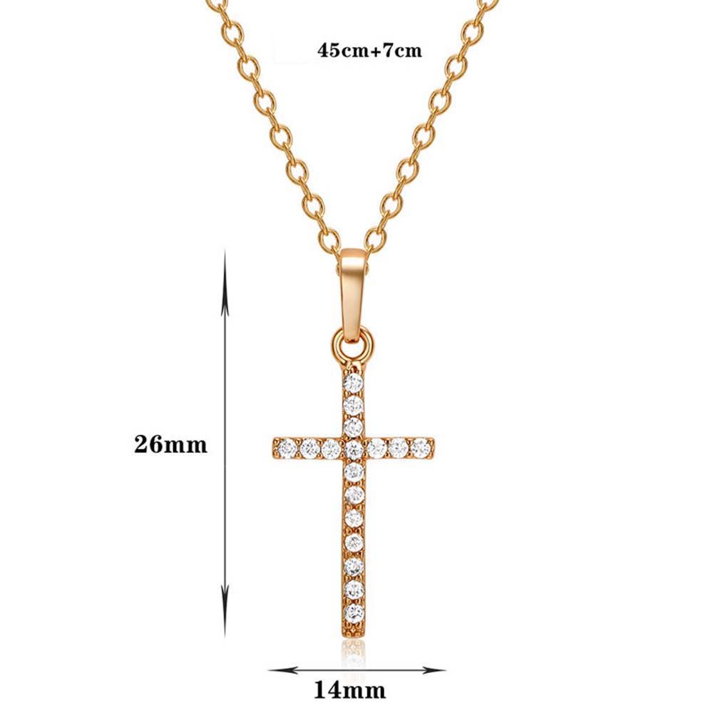 Needway  Party Gift Women Necklaces Minimalism Clavicle Chains Cross Necklaces Cross Elegant Silver Color Diamond Rhinestone Choker Korean Style/Multicolor