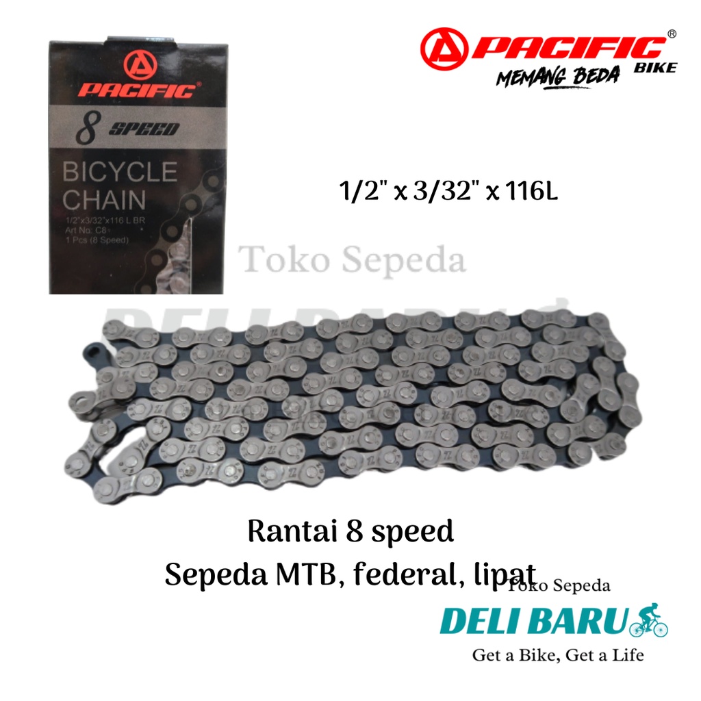 Pacific Rantai 8 speed sepeda MTB federal lipat minion