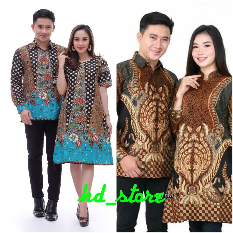 sarimbit batik couple atasan tunik motif batik printing terbaru fashion muslim batik couple tunik