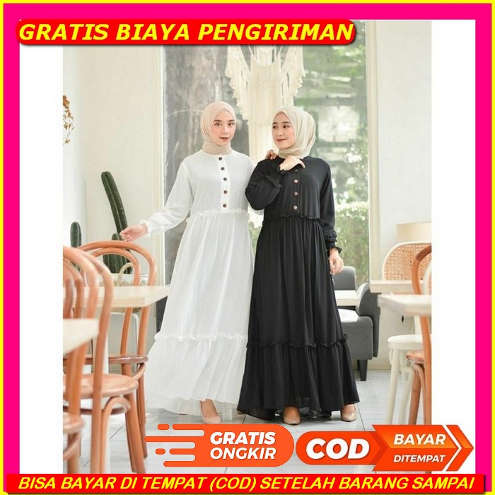 Baju Muslim Abaya Bordir Gamis Maxi Dress Abaya Sifon Tengah Arab Saudi Bordir Zephy Turki Baju Musl