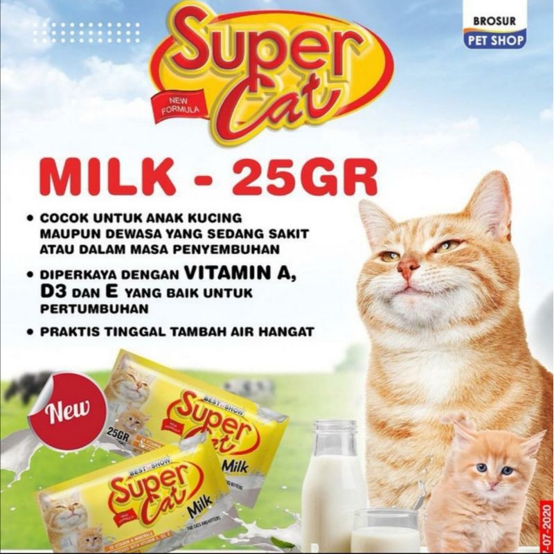 susu kucing supercat 25gr susu kucing super cat best in show susu kitten susu anak kucing SUSU PET CHOICE SUSU HERBAL