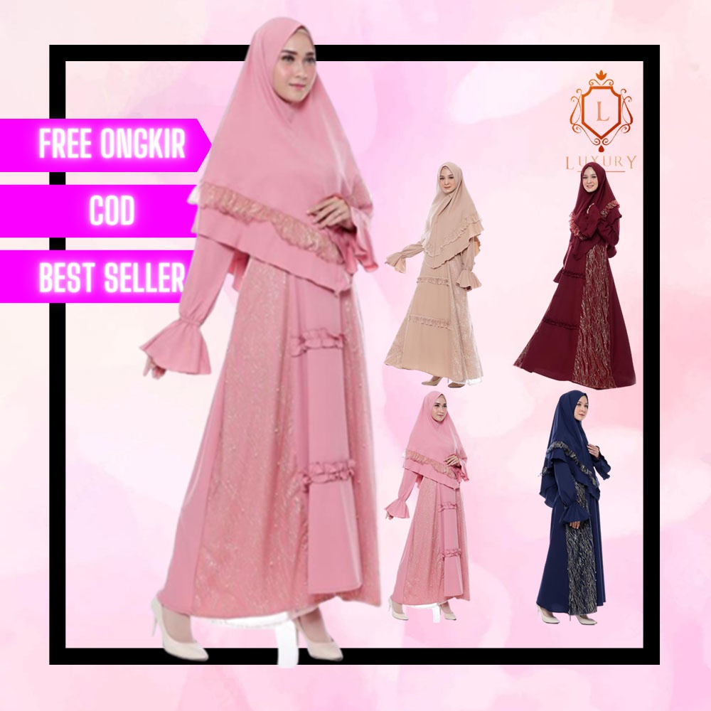 Abaya Viral Jumbo Gamis Dewasa Model Syari Turki Pesta Lengan Panjang Turkey 2022 Terbaru Hijab Mura