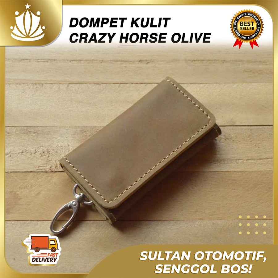 Dompet STNK Motor Mobil Kulit ASLI Crazy Horse Vintage Olive Green-P01