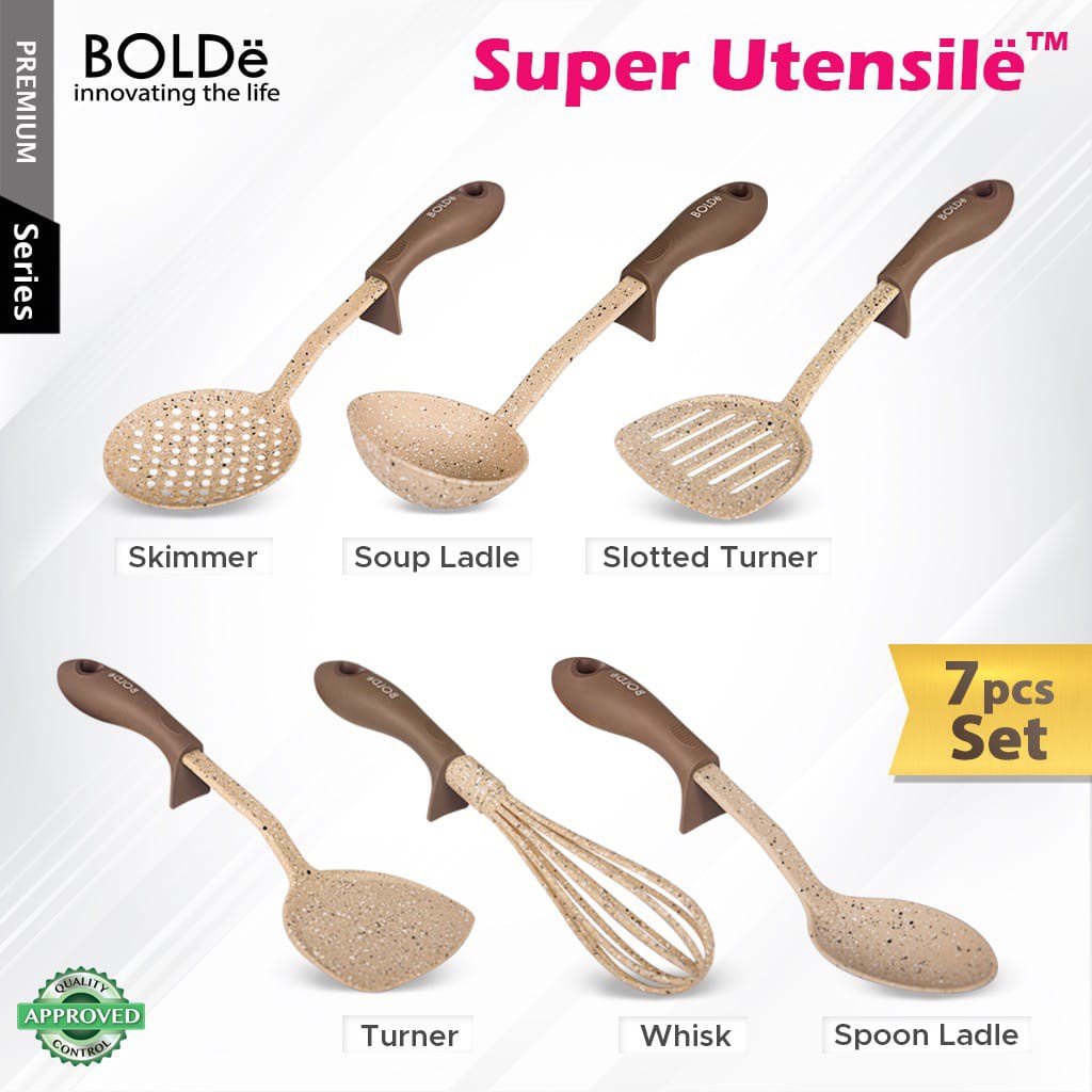 BOLDe Super Utensile Spatula / Slotted Turner / Spoon / Skimmer / Soup Ladle / whisk Irus Sutil