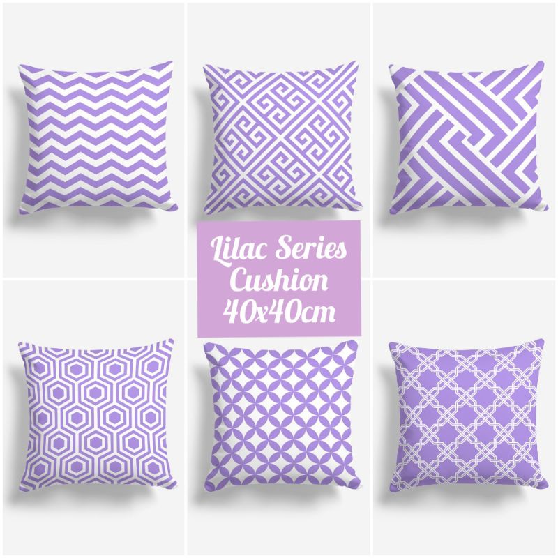 BANTAL SOFA PRINT MOTIF ABSTRAK LILAC SERIES 40X40 CM