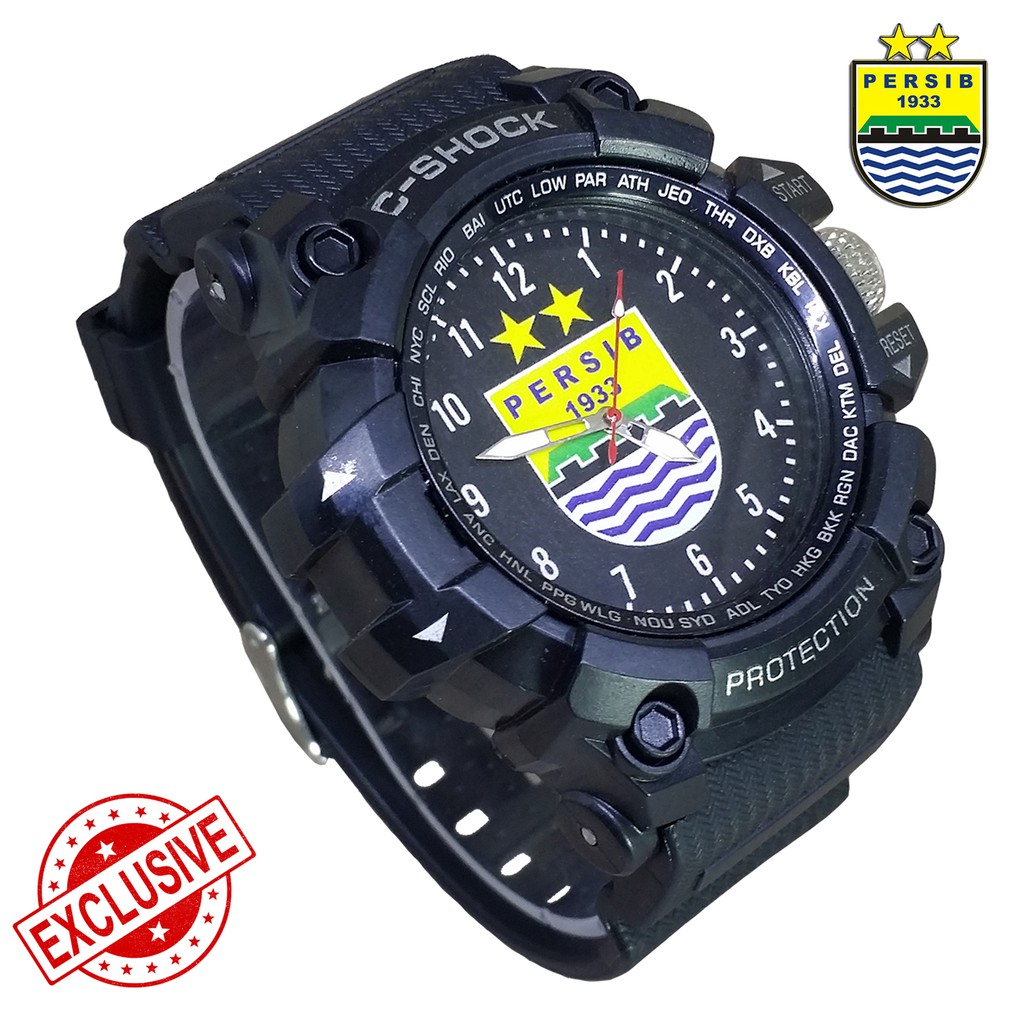 (3 Pilihan Logo Persib) Jam Persib Outdoor Full Black