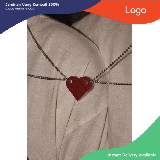 2pcs kalung Couple puzlleee legoo pasangan/ kalung aesthetic terbaru / kalung Couple love merah good