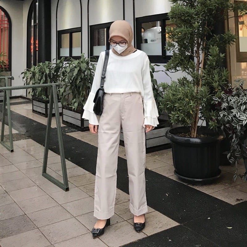 celana Cullote Basic Highwaist Kulot Celana Wanita Pants