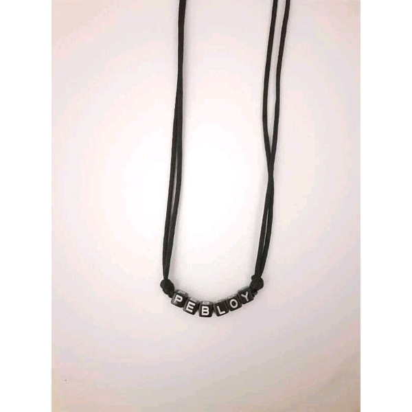 kalung tali hitam nama/kalung tali hitam/request nama