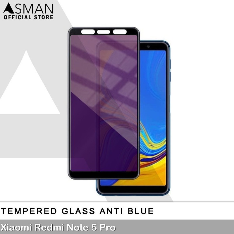 Tempered Glass Blue Light Full Lem Xiaomi Redmi Note 5 Pro Anti Radiasi Screen Protector