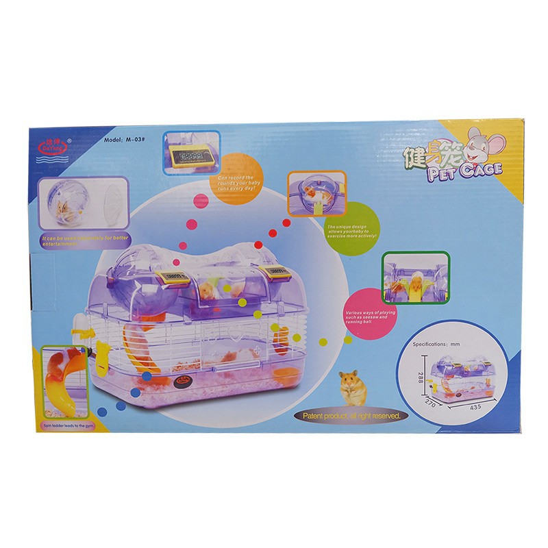 Hamster Cage M-03 Kandang Hamster Double Bola Hamster with Speed Meter-1