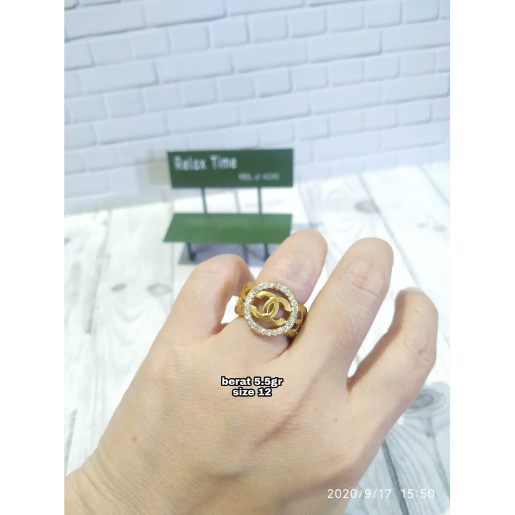 CINCIN COR C MATA GOLD PERAK ASLI S925 KODE CD043