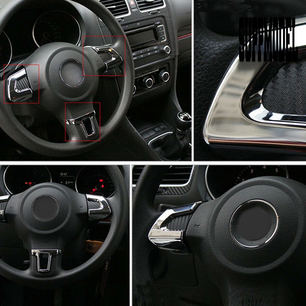 3pcs / Set Cover Stir Mobil Untuk V-W Golf6 MK6 Po-lo Bora Jett-a