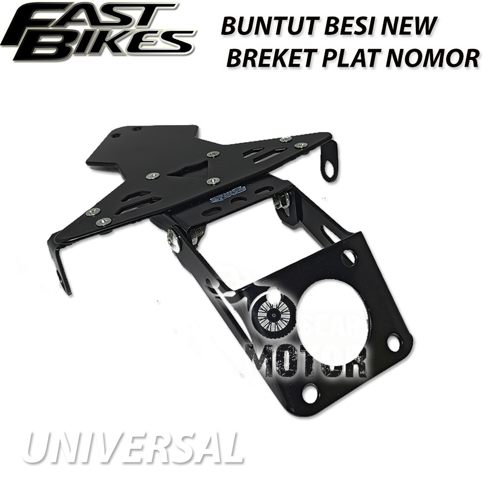 BUNTUT SPAKBOR TITANIUM BLACK STEEL UNIVERSAL PNP SEMUA MOTOR NEW PLAT motor