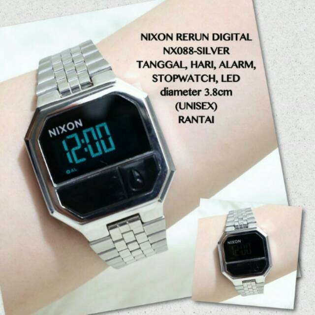 Jam tangan nixon rerun digital ukuran unusex impor