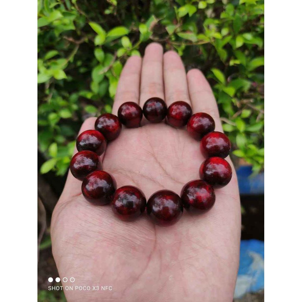 Gelang Pria Akar Bahar Tali Arus Warna Merah Dim 16mm
