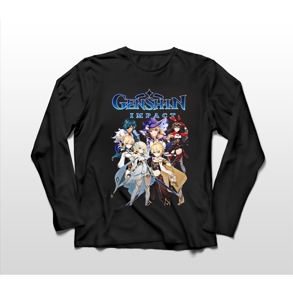 KAOS LENGAN PANJANG GENSHIN IMPACT CHARACTER 2 BIG SIZE JUMBO