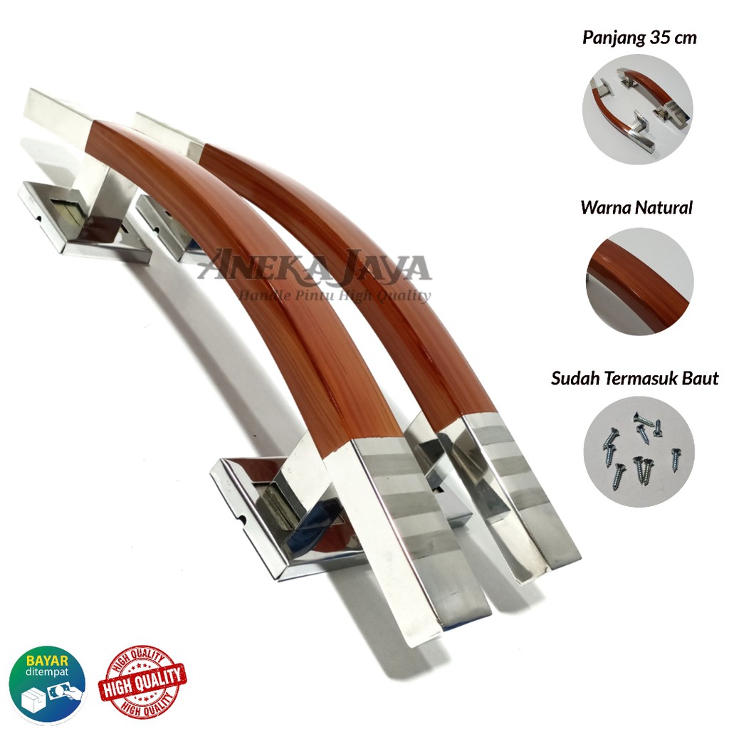 Handle Pintu rumah 35 cm / Tarikan Pintu / Pegangan Pintu rumah minimalis natural coklat muda