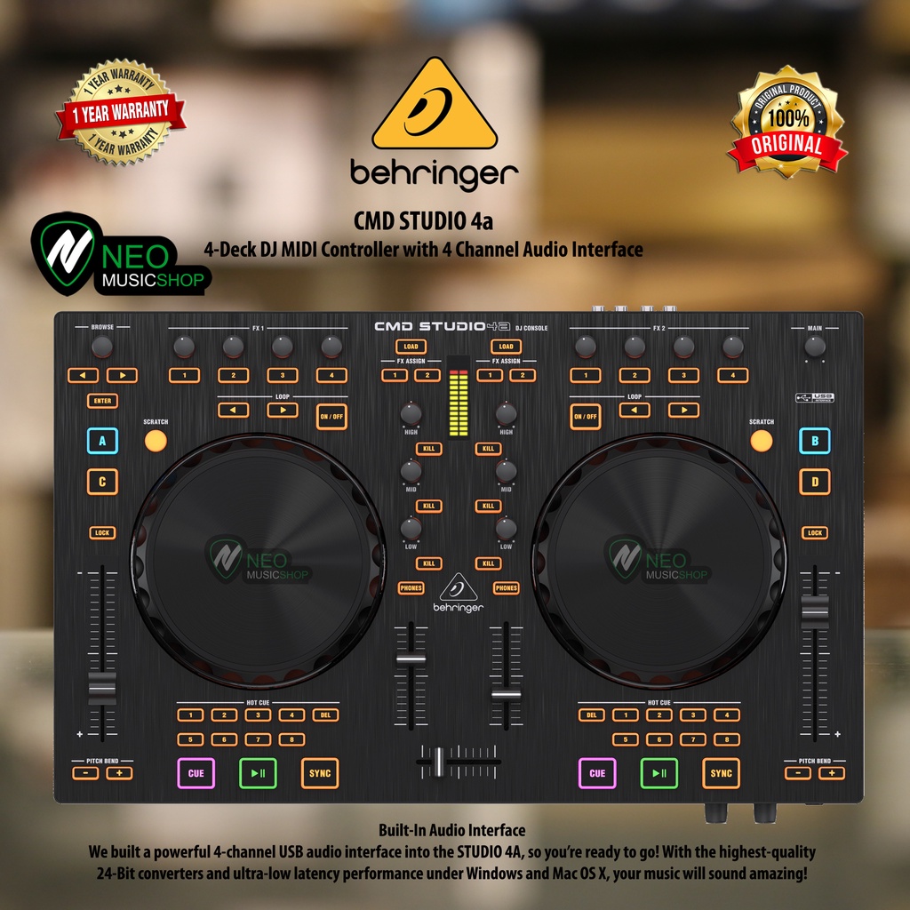 BEHRINGER CMD STUDIO CMD 4a 4-Deck DJ MIDI Controller