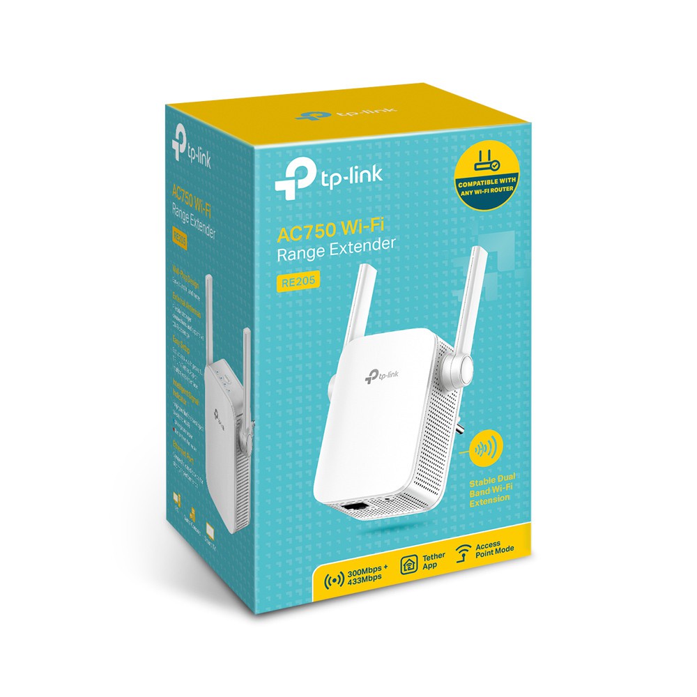 TPLink RE205 Universal Wireless WiFi Range Extender Repeater  AC750 RE-205